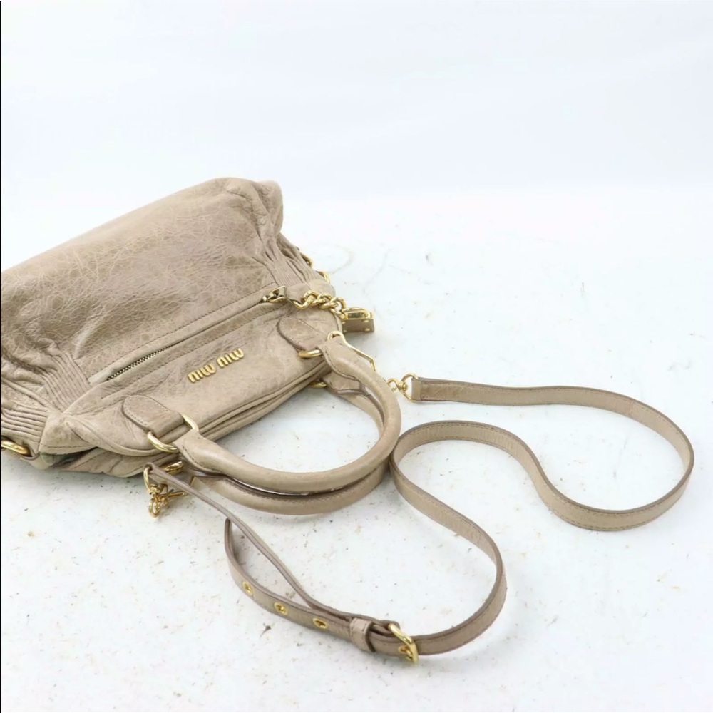 100% Authentic Miu Miu Distressed Leather …